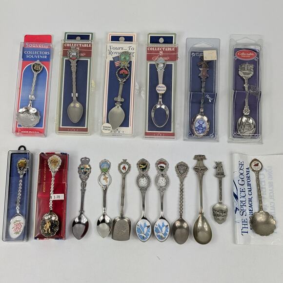 Unbranded Other - Lot 17 Vintage California Souvenir Collector Spoons State Travel Landmarks USA